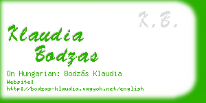 klaudia bodzas business card